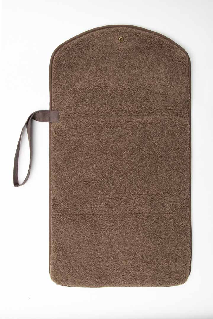 Brown chunky teddy change mat portable with strap