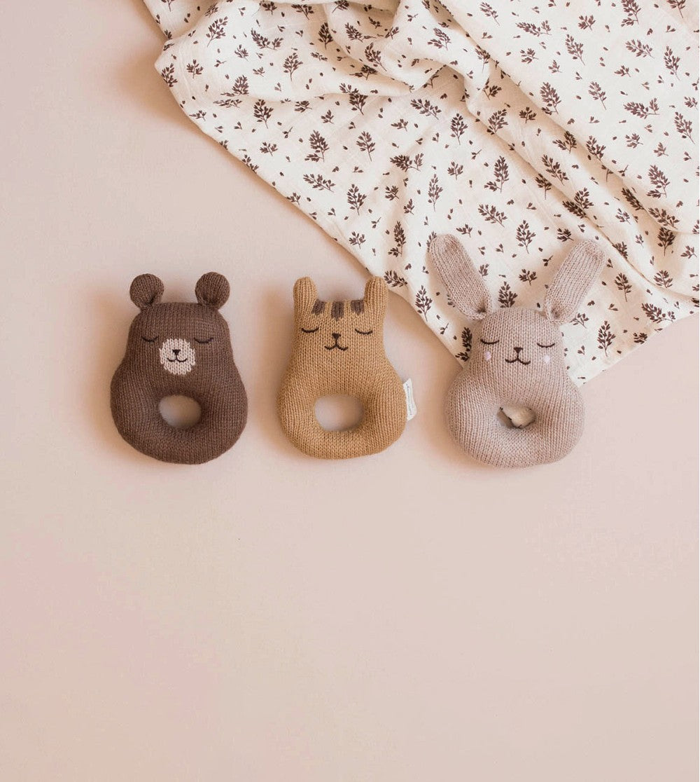 Main Sauvage organic baby toy teddy rattle