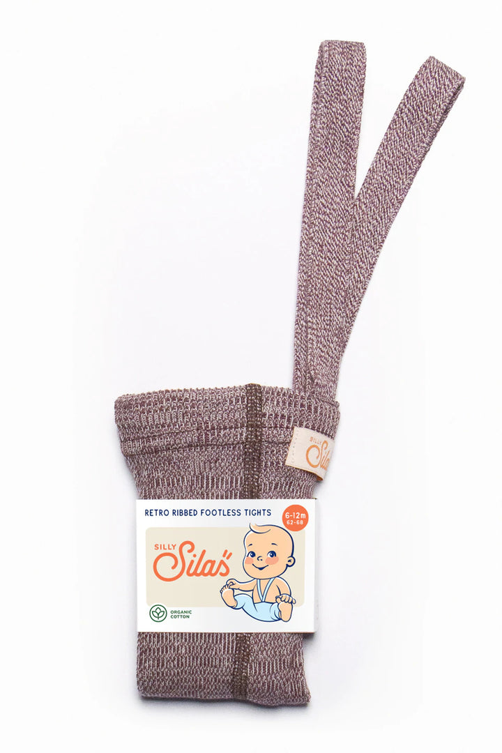 Silly Silas ribbed retro cotton suspender tights with braces