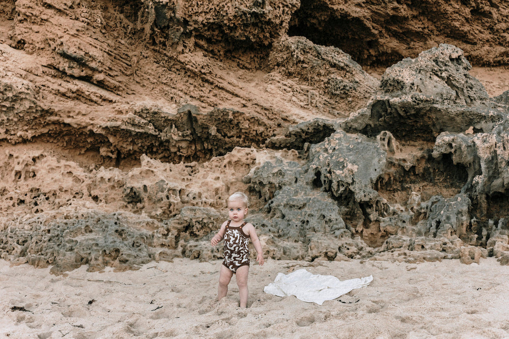 Grown brown summer romper for baby kids clothing
