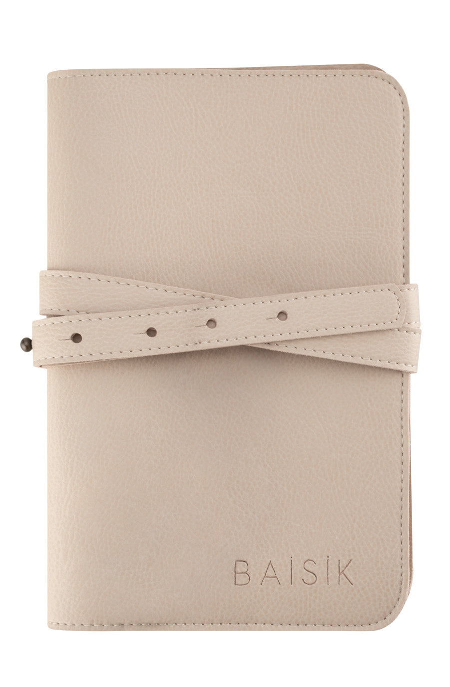 BAISIK nappy wallet pouch vegan leather natural with strap