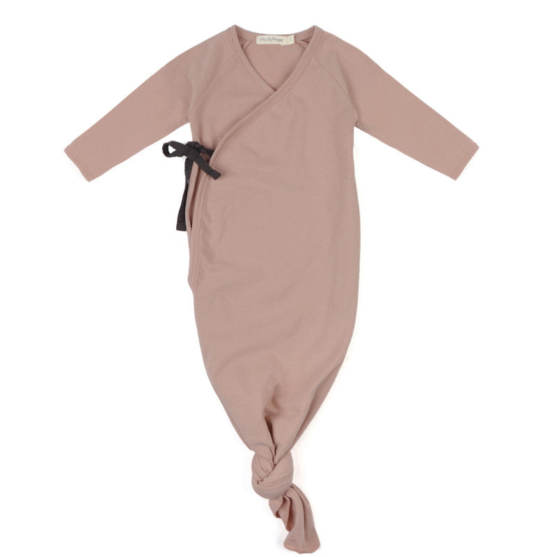 Knotted Baby Gown (Vintage Blush)