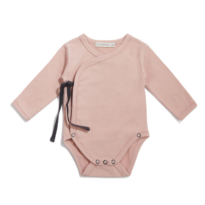 Cross-over Bodysuit Long Sleeve (Vintage Blush)