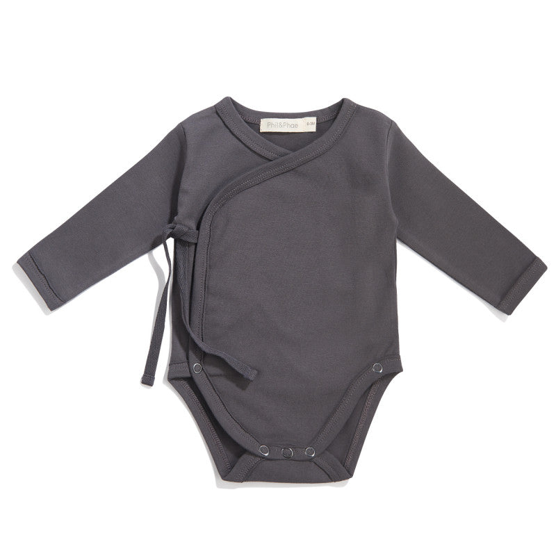 Cross-over Bodysuit Long Sleeve (Graphite)