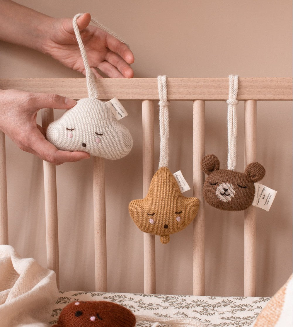 Main Sauvage cloud toy rattle for activity baby play gym with string