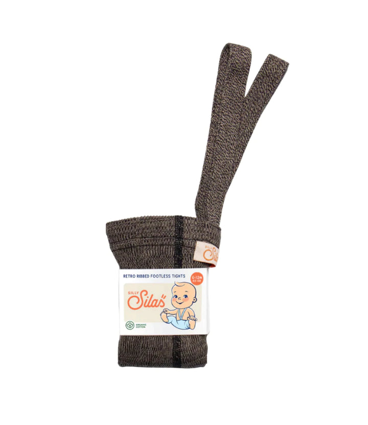 Silly Silas ribbed retro cotton suspender tights with braces
