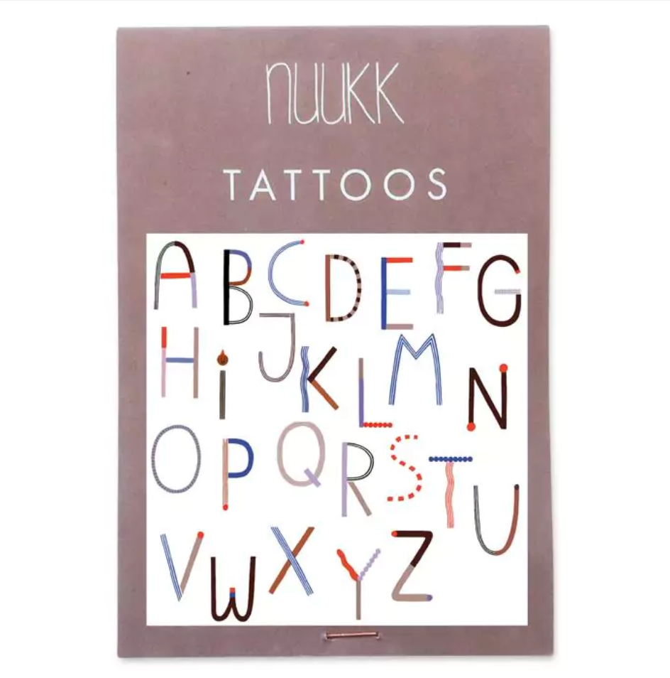 Nuukk water transferable kids Organic Tattoo - ABC