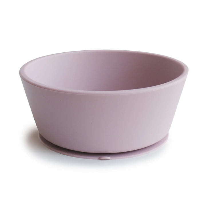 Mushie silicone suction baby bowl in lilac purple