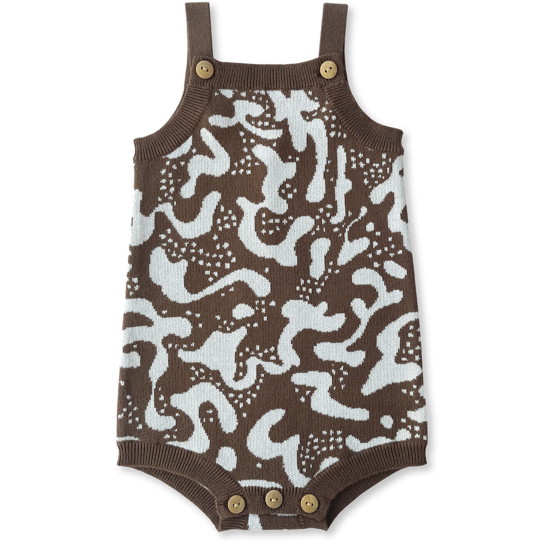Grown brown summer romper for baby kids clothing