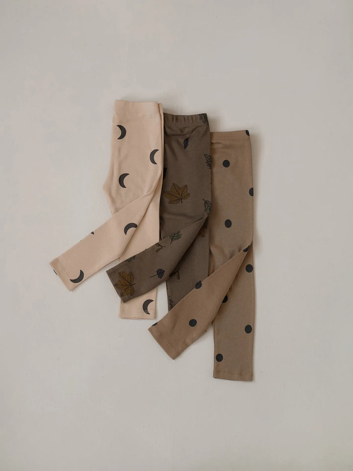 Organic zoo dot brown black kids leggings
