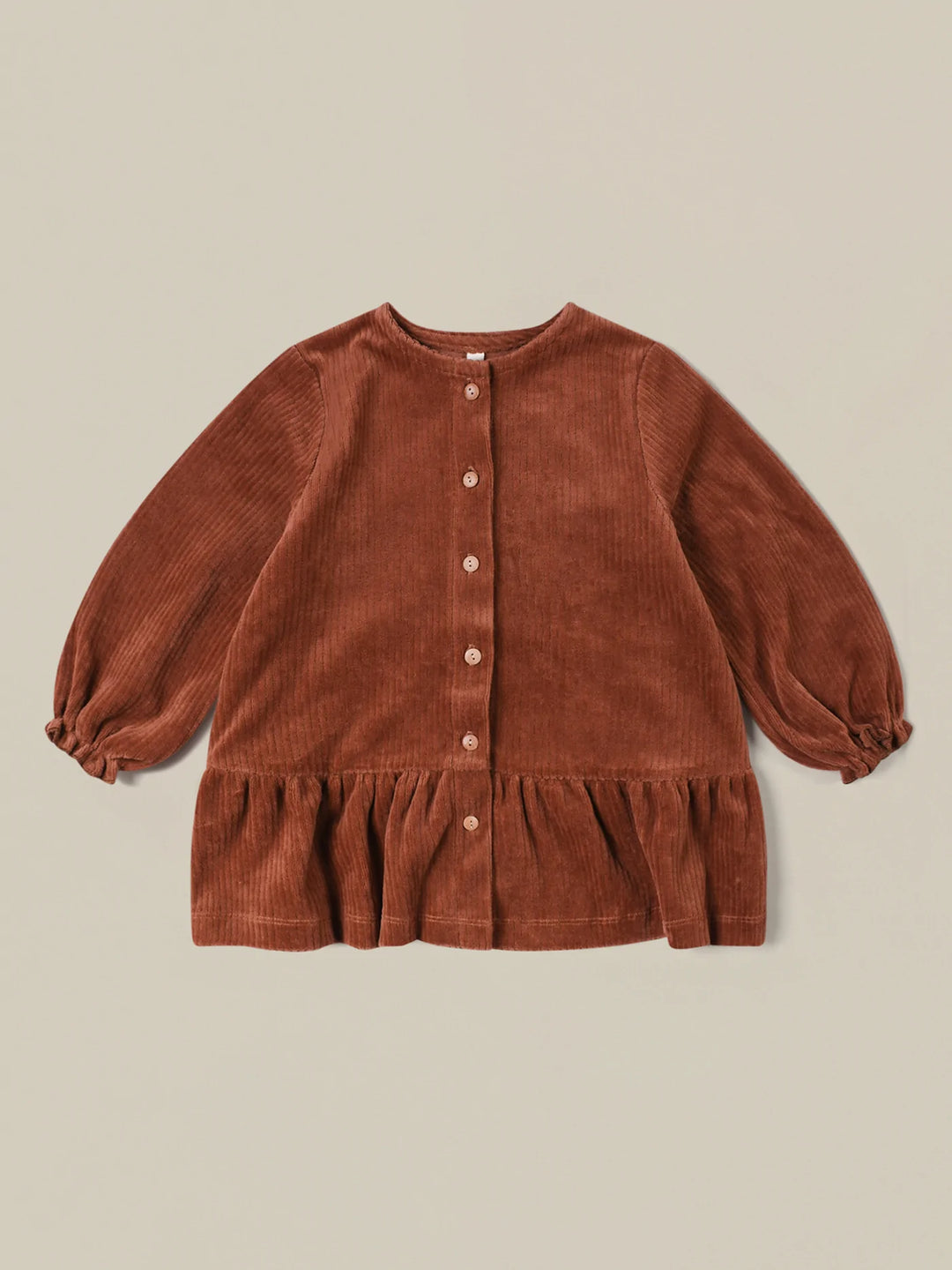 organic zoo winter corduroy picnic winter dress brown cinnamon