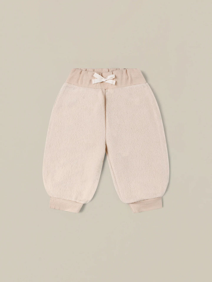 Organic zoo neutral winter kids fleece teddy pants