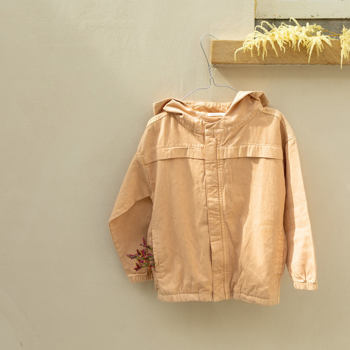 Phil&Phae twill jeans jacket pink girls winter with hood