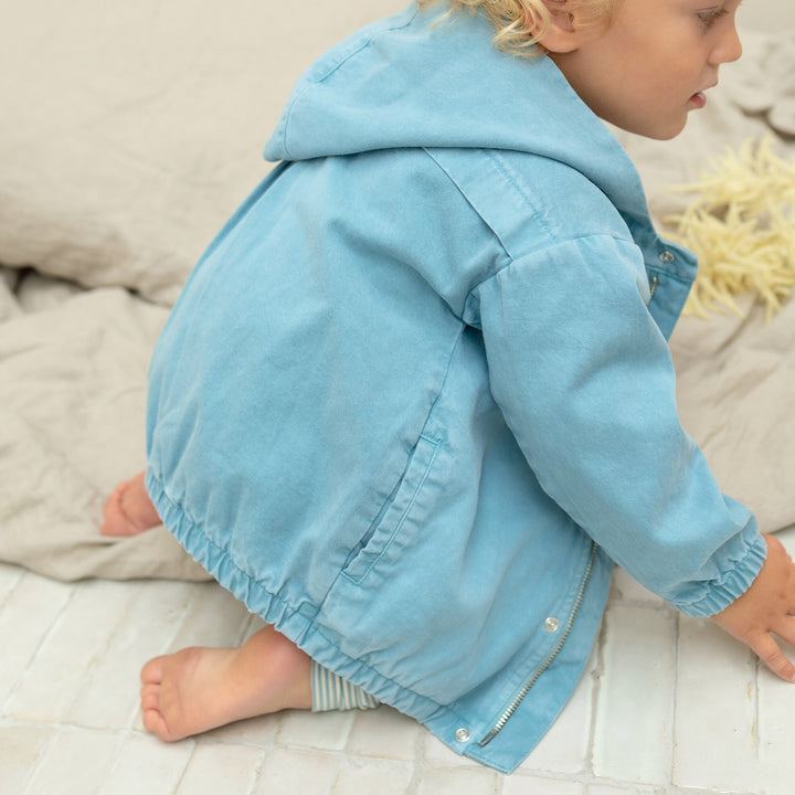Phil&Phae twill winter autumn kids jacket denim beige neutral with hood