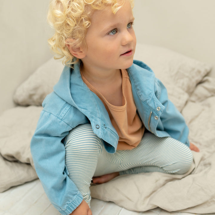 Phil&Phae twill winter autumn kids jacket denim beige neutral with hood