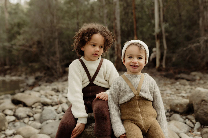 Teddy Warmy Footless Tights (Acorn Brown)