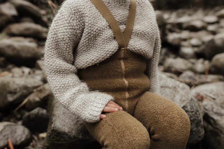 Teddy Warmy Footless Tights (Acorn Brown)