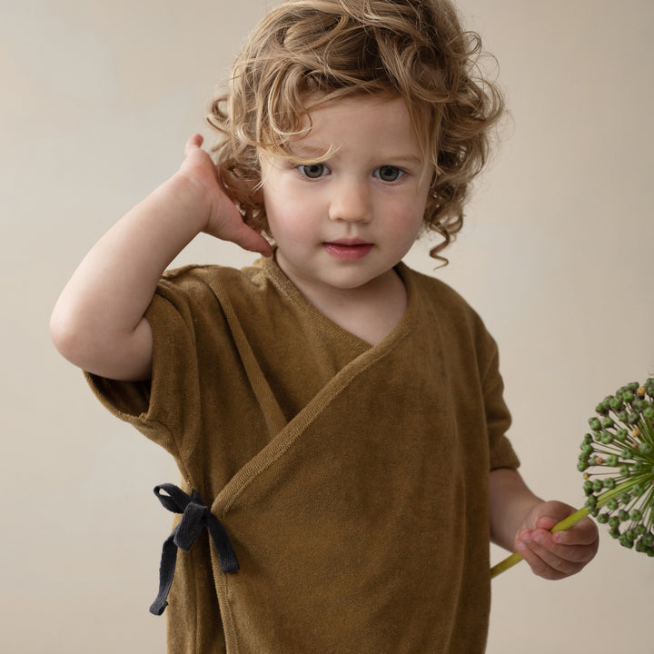 Cross-over Frotté Onesie (Dried Herb)