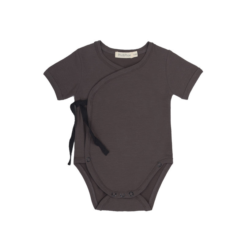 Cross-over Bodysuit Short Sleeve (Graphite)