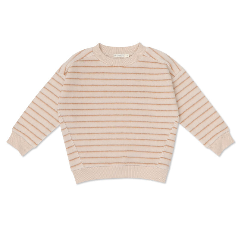Oversized Teddy Sweater Stripes (Warm Cream)
