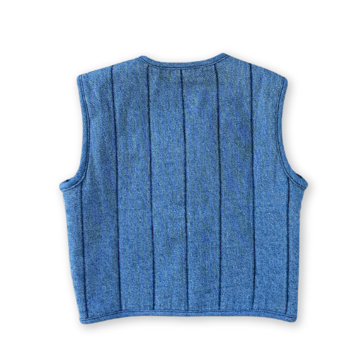 Quilted Reversible Vest - Denim & Paint
