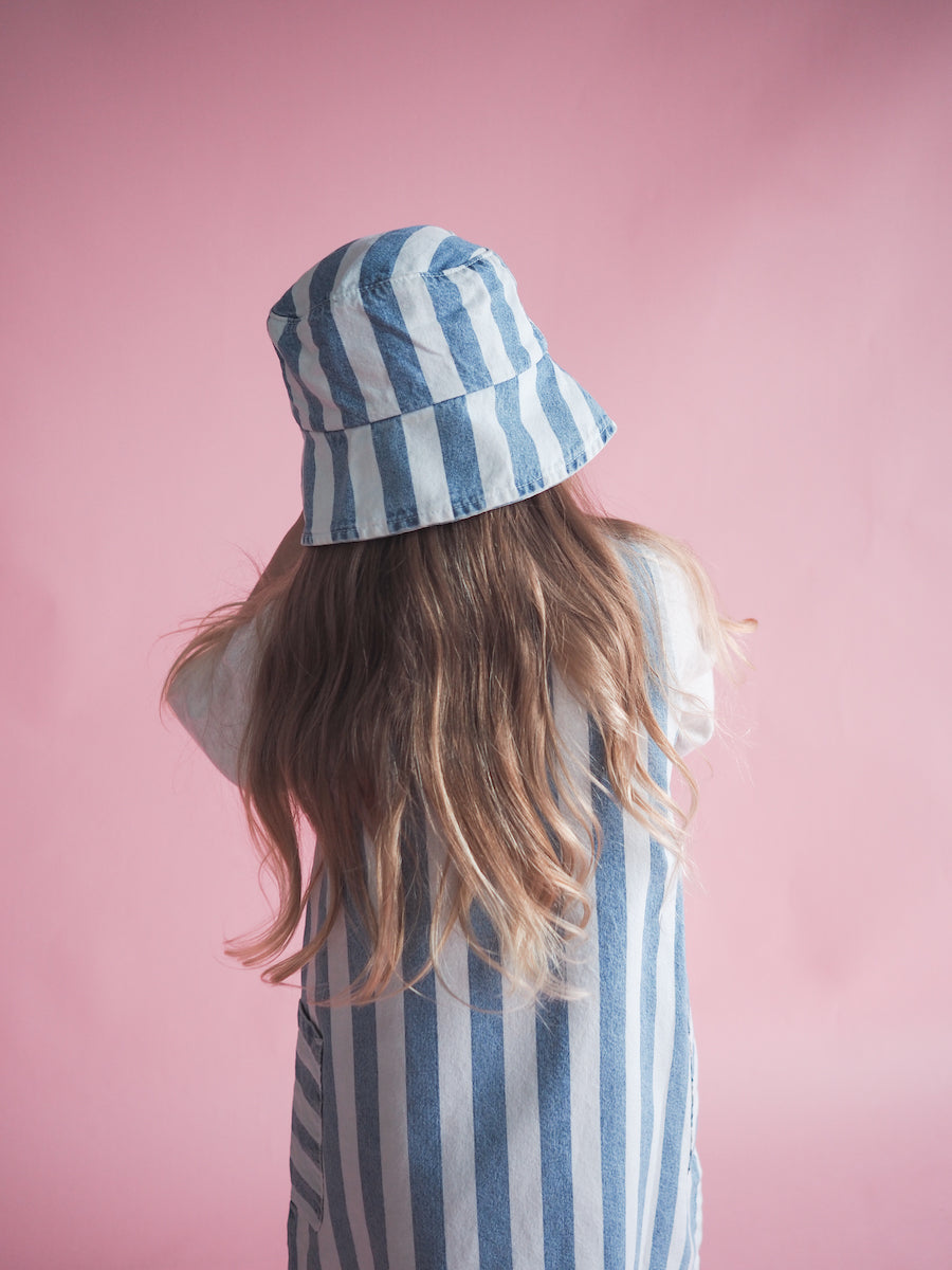 Denim Stripe Bucket Hat