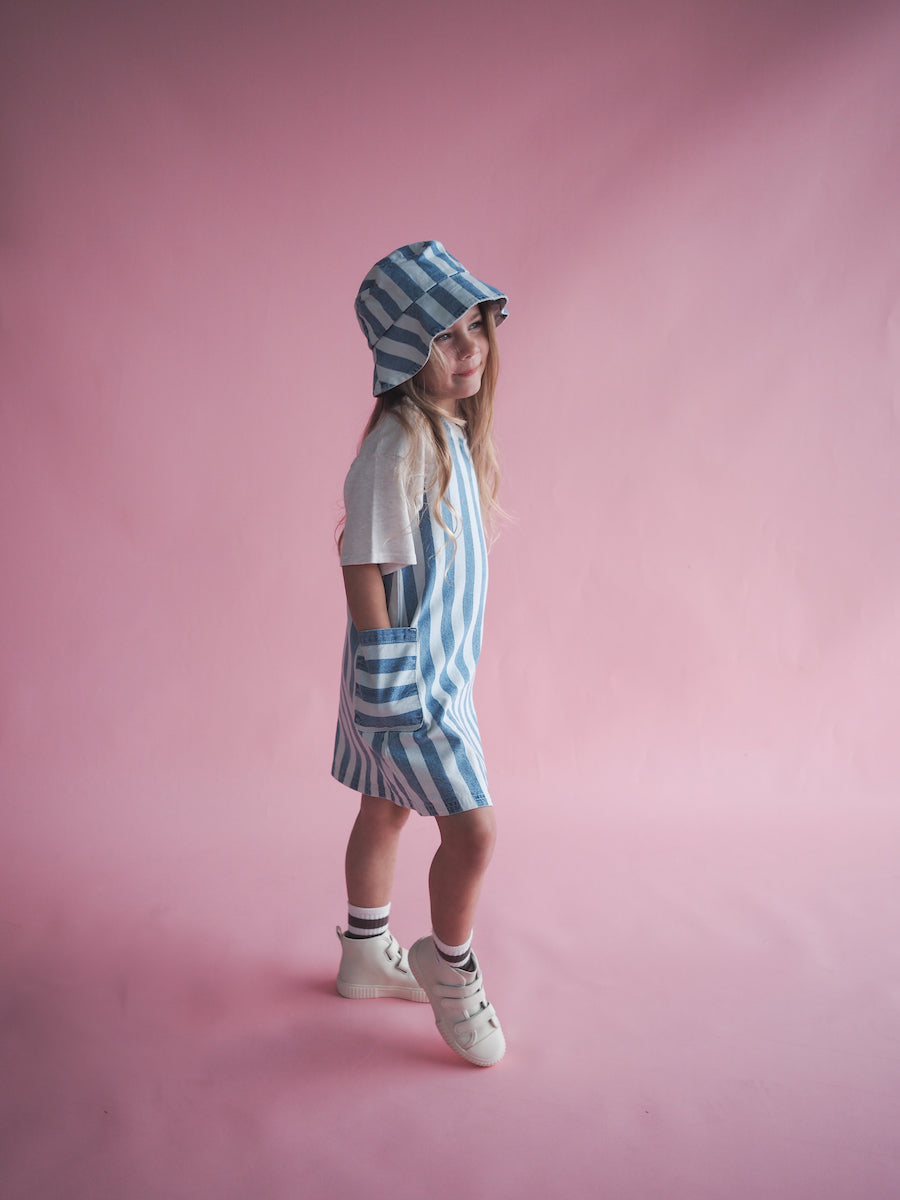 Denim Stripe Bucket Hat