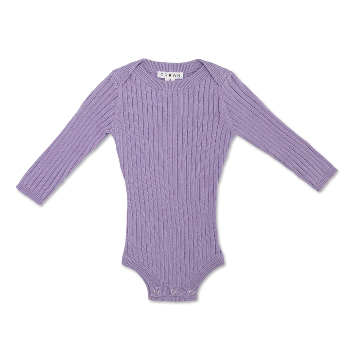 Organic Ribbed Essential Bodysuit - Lilac