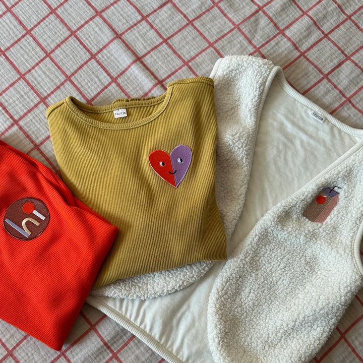 Iron-on Patch | Heart lilac/red