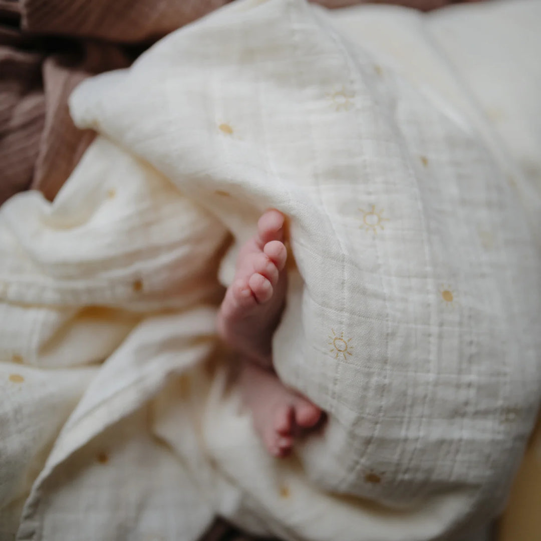 Organic Cotton Muslin Swaddle Blanket | Suns