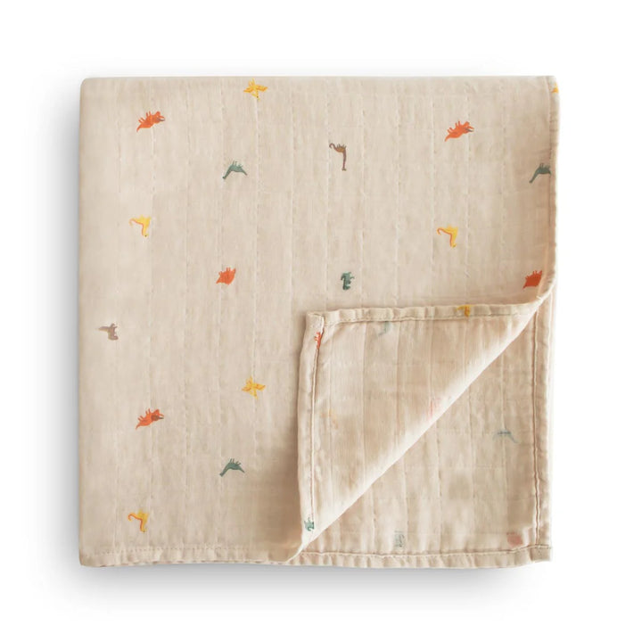 Organic Cotton Muslin Swaddle Blanket | Dinosaurs