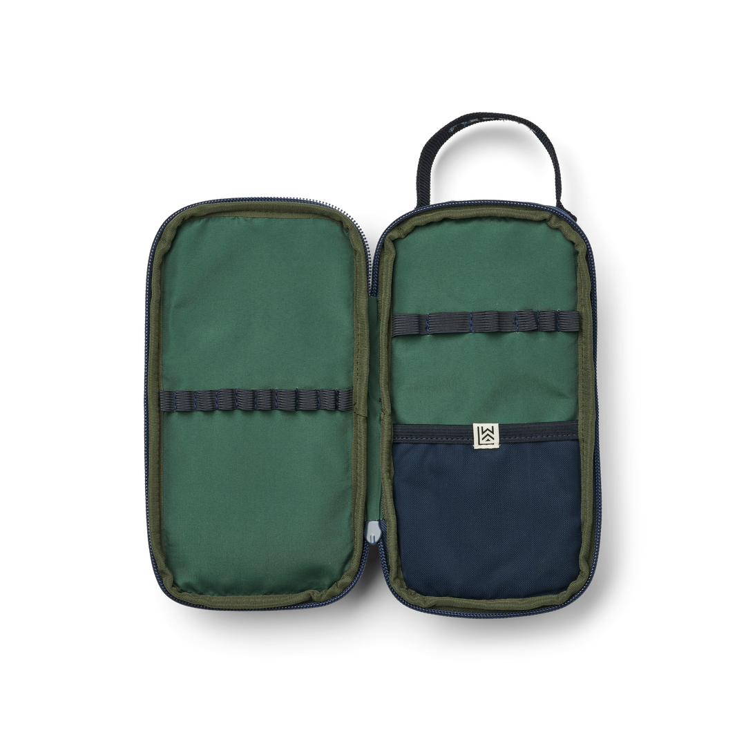 Melina Pencil Case | Robots/Indigo