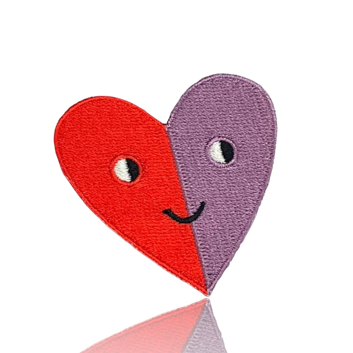 Iron-on Patch | Heart lilac/red