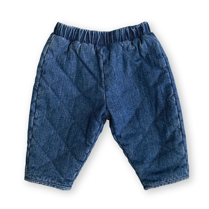 Quilted Hemp Denim Pants - Denim