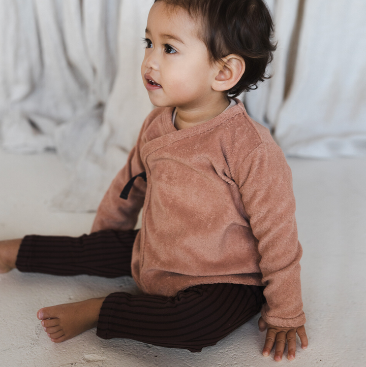 Frotté Baby Cardigan (Pink Clay)