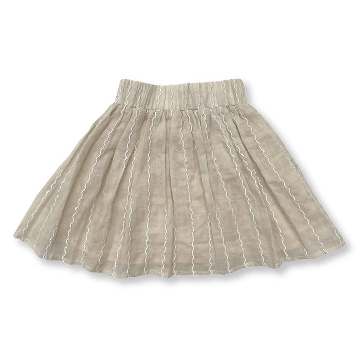 Embroidered Wiggle Tutu Skirt - Tan