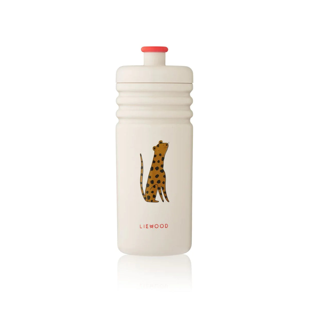 Liewood kids lightweight plastic drink water bottle toddler lion tiger leopard 