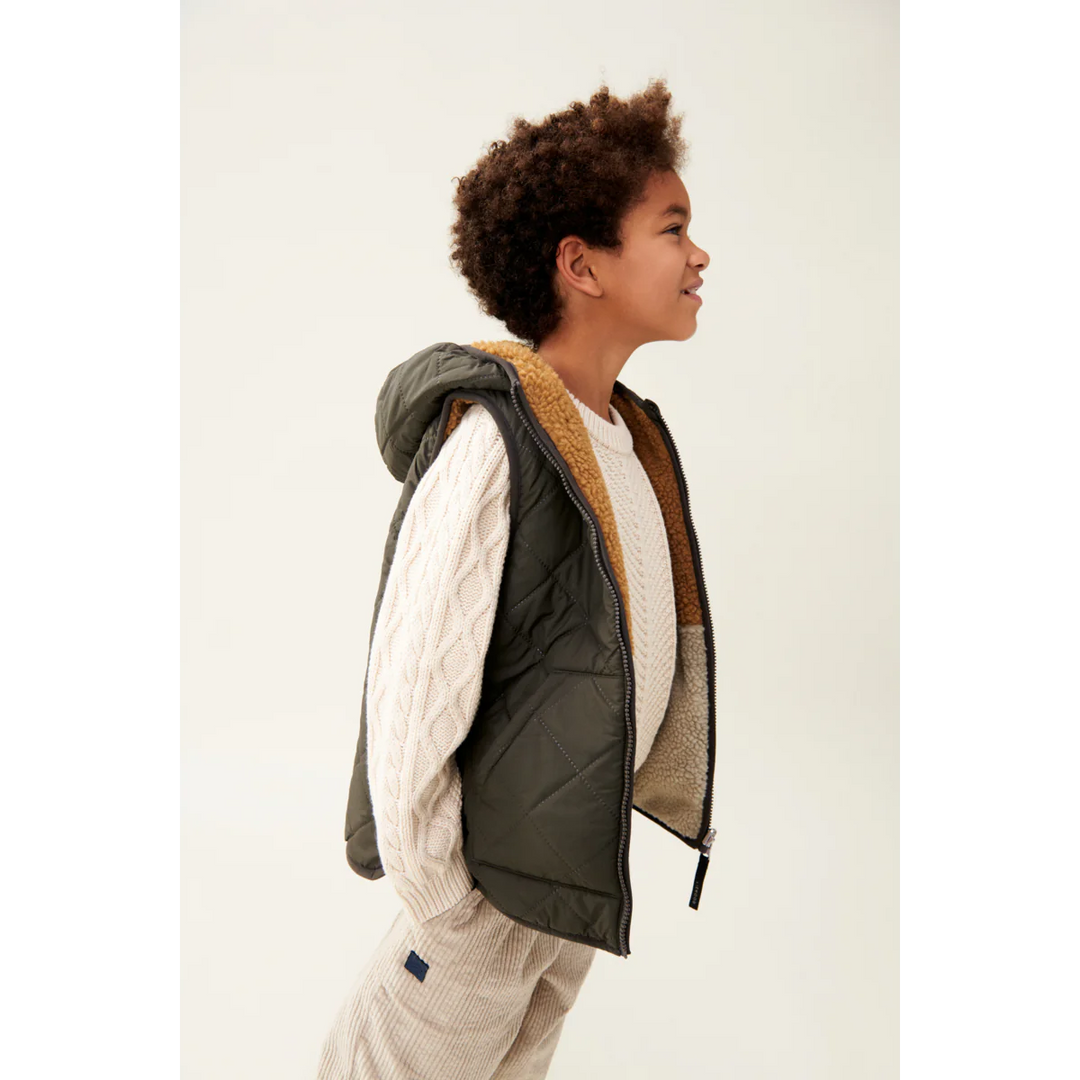 DIANA REVERSIBLE VEST | Army Brown Mix