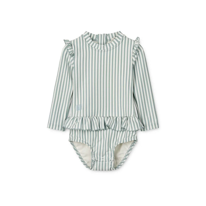 SILLE SWIM JUMPSUIT STRIPE | SEA BLUE/WHITE