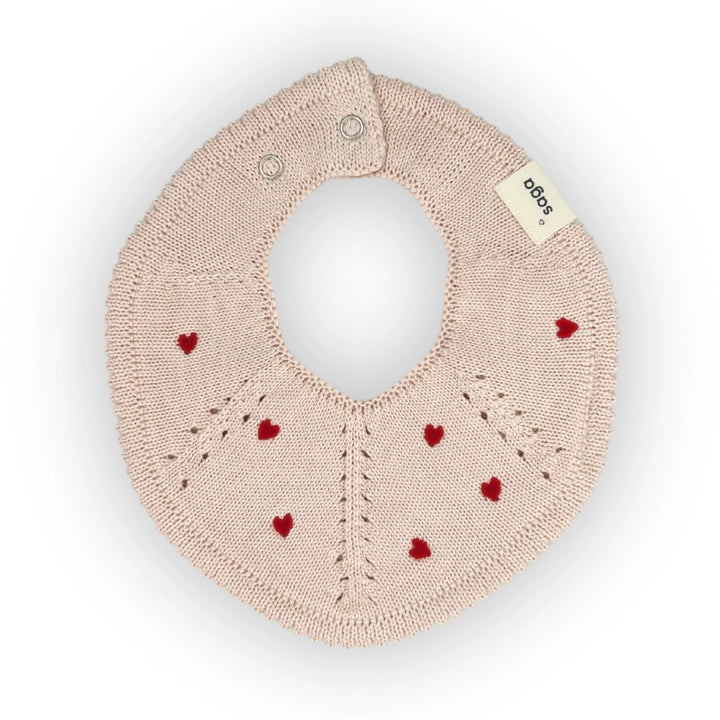 Knitted Baby Bib | Sweet Heart