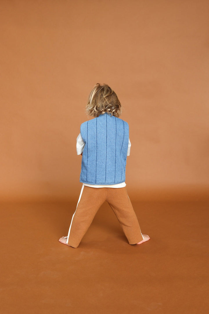 Quilted Reversible Vest - Denim & Paint