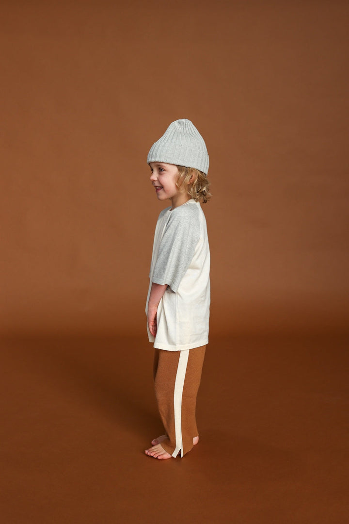 Ribbed Pixie Beanie - Grey Marle
