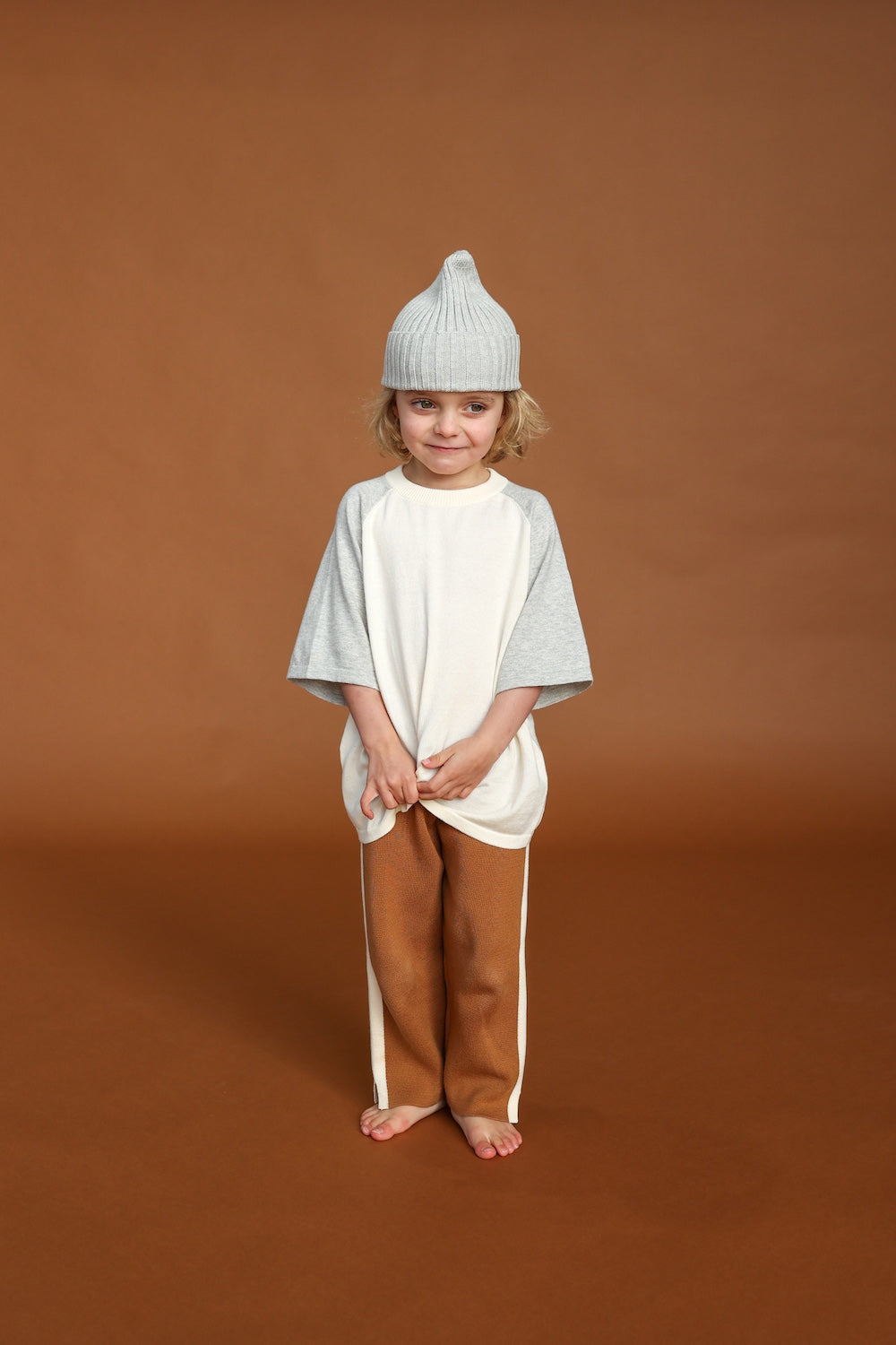 Ribbed Pixie Beanie - Grey Marle