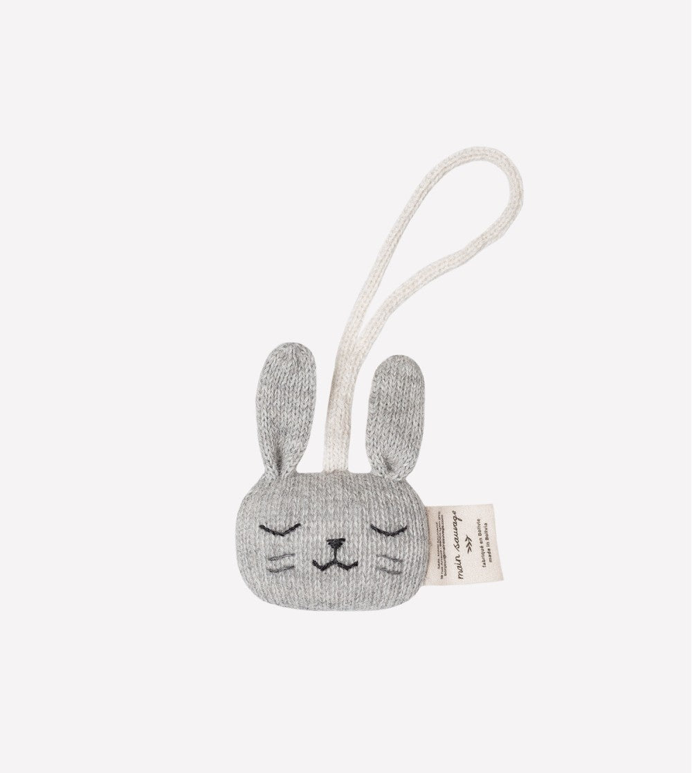 Bunny Hanging Rattle | Grey