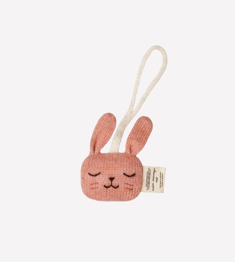 Bunny Hanging Rattle | Rose