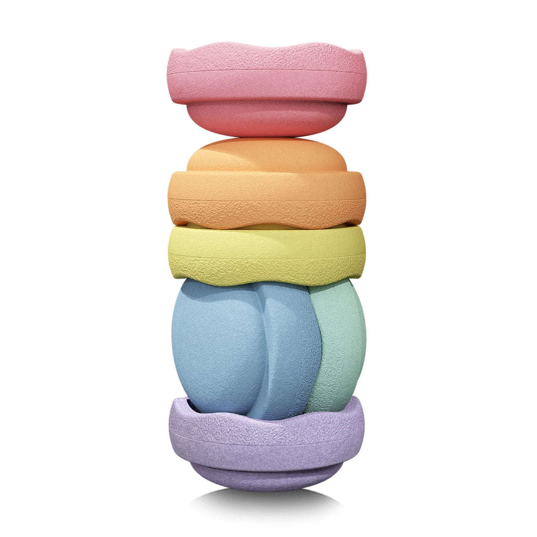 Stapelstein Balance Stepping Stones - Original | Rainbow Pastel (Set of 6)