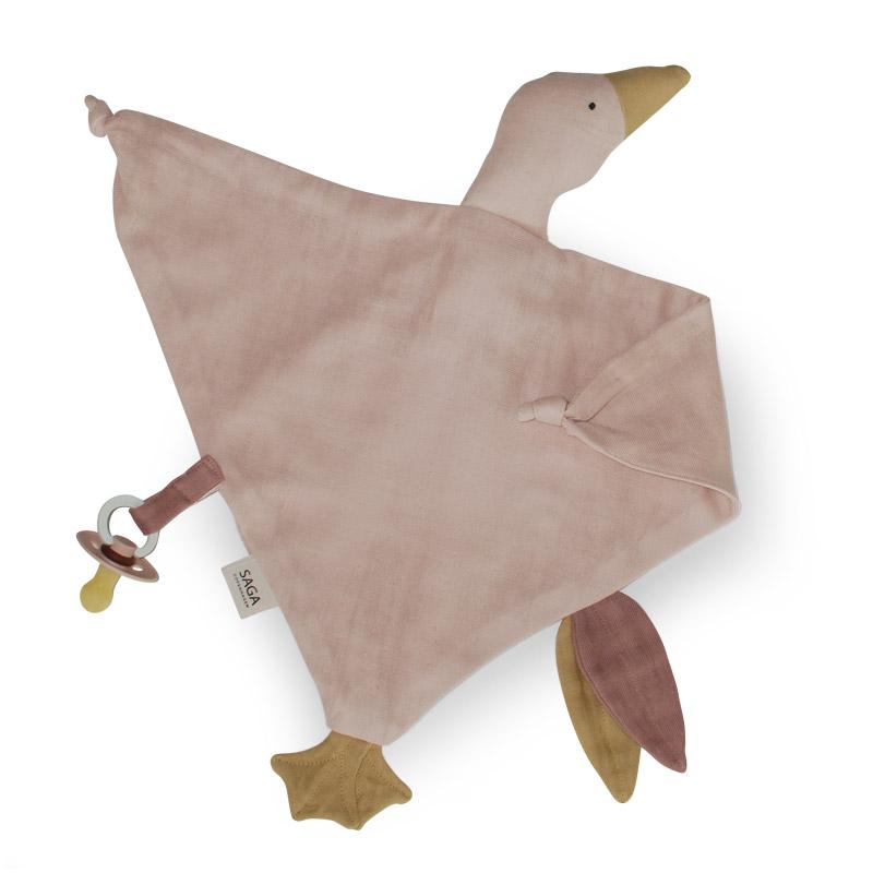 Triangular cotton in blush pink rose colour cloth with goose head 