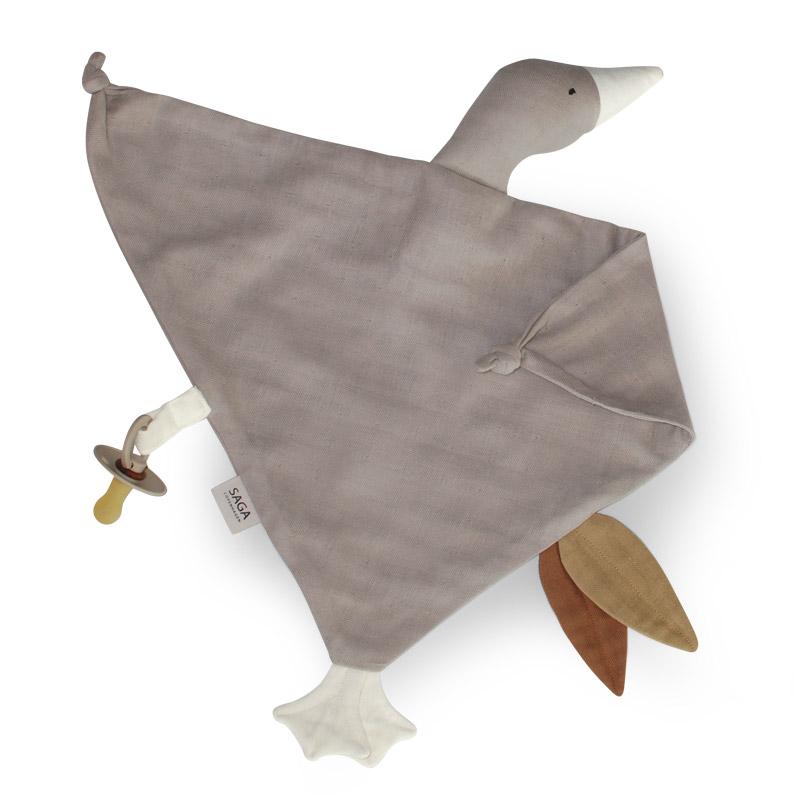 Triangular cotton in grey dove stone colour cloth with goose head 
