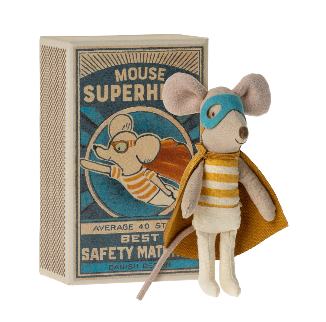 Maileg Super Hero Mouse in Matchbox