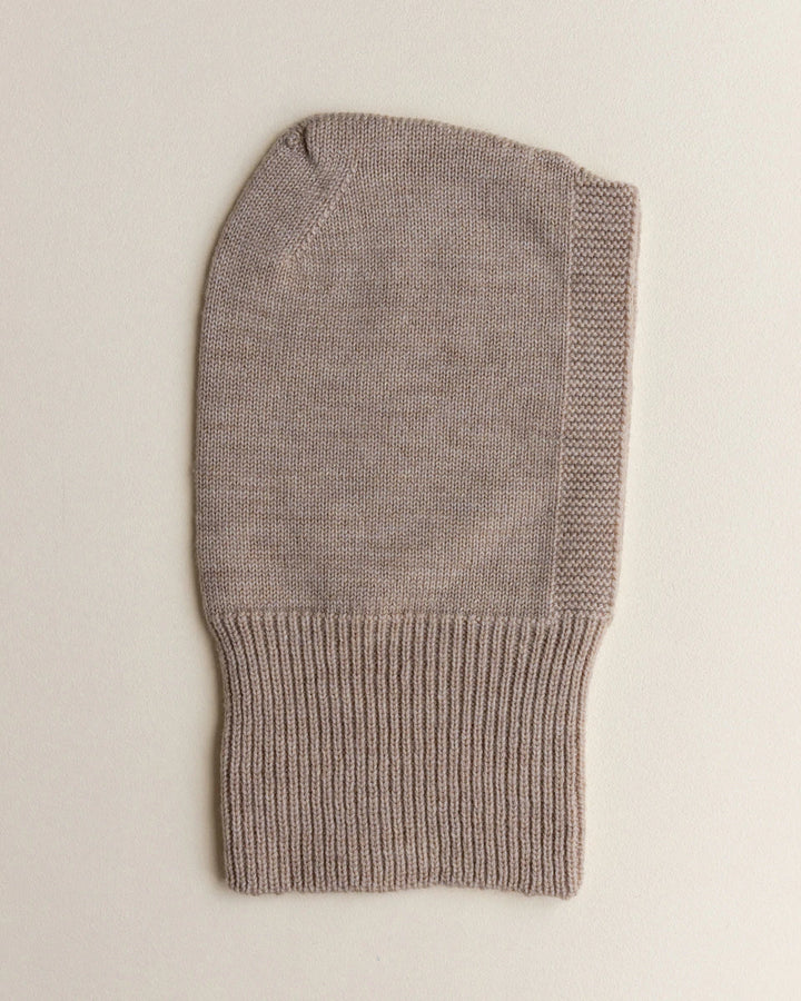  Hvid Knitwear sand  beige neutral  merino wool balaclava for kids and toddlers